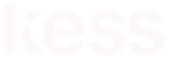 weißes kess Logo in fetter Typografie auf transparentem Hintergrund